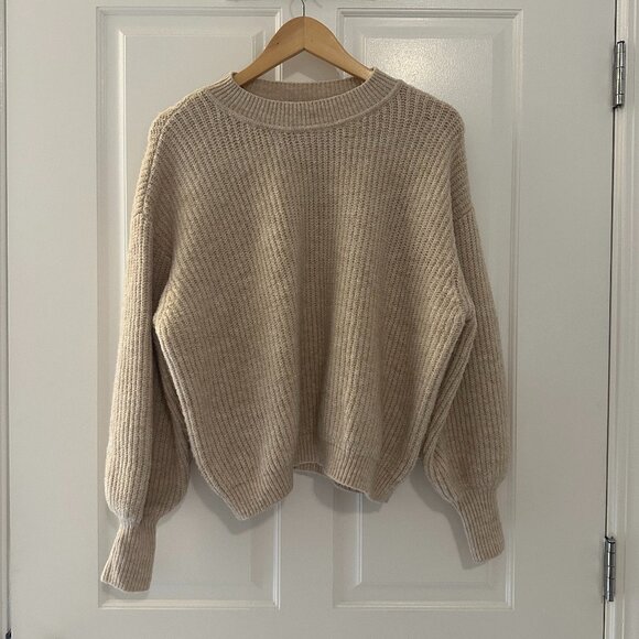 ASOS DESIGN chunky crew neck jumper, Beige, size US 8 - Picture 1 of 4